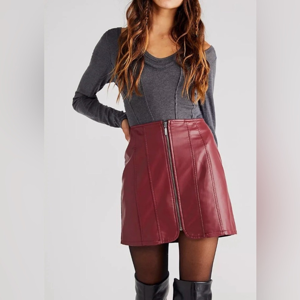 Free people Vegan leather skirt